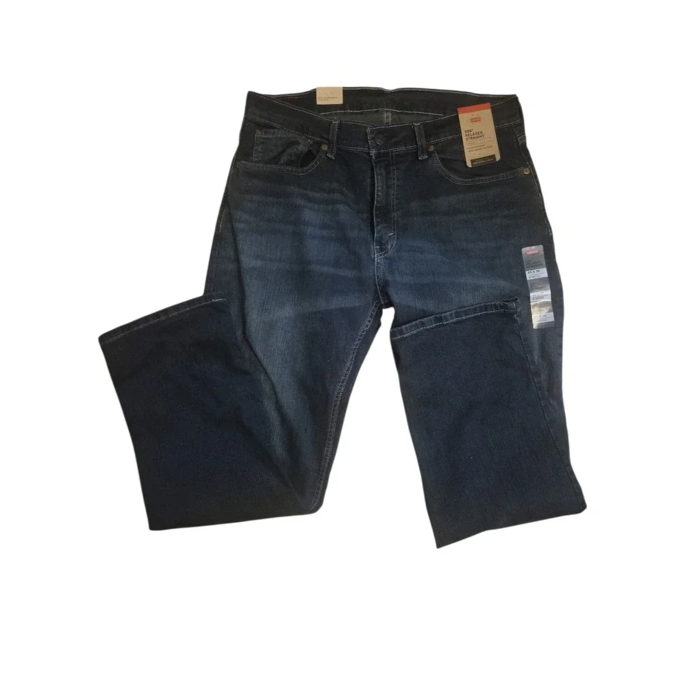 Levis 559 Relaxed Straight Jeans Mens 33x30 Dark Wash Indigo Stretch Denim NEW